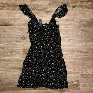 Flowery Black Dress